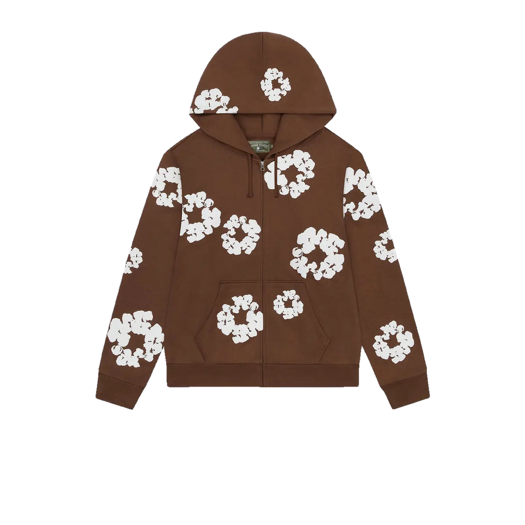 Denim Tears Cotton Wreath Zip Hoodie Brown