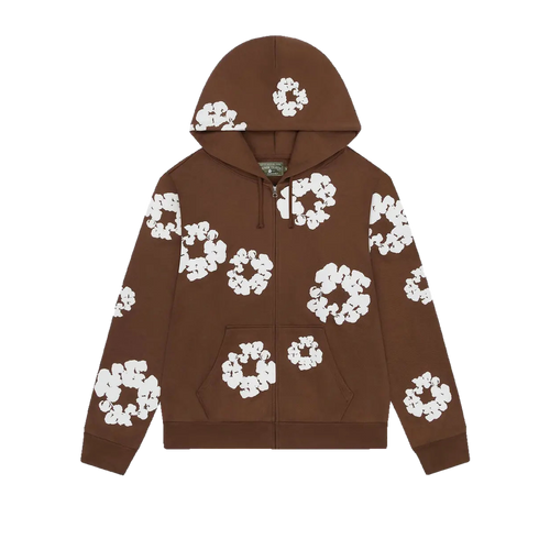 Denim Tears Cotton Wreath Zip Hoodie Brown