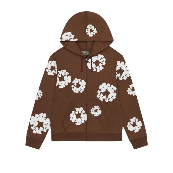 Denim Tears Cotton Wreath Zip Hoodie Brown