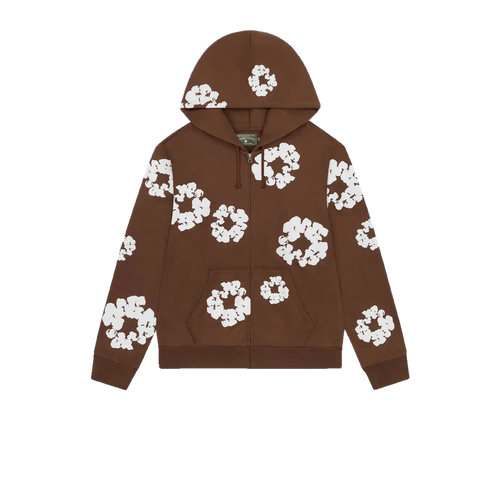 Denim Tears Cotton Wreath Zip Hoodie Brown
