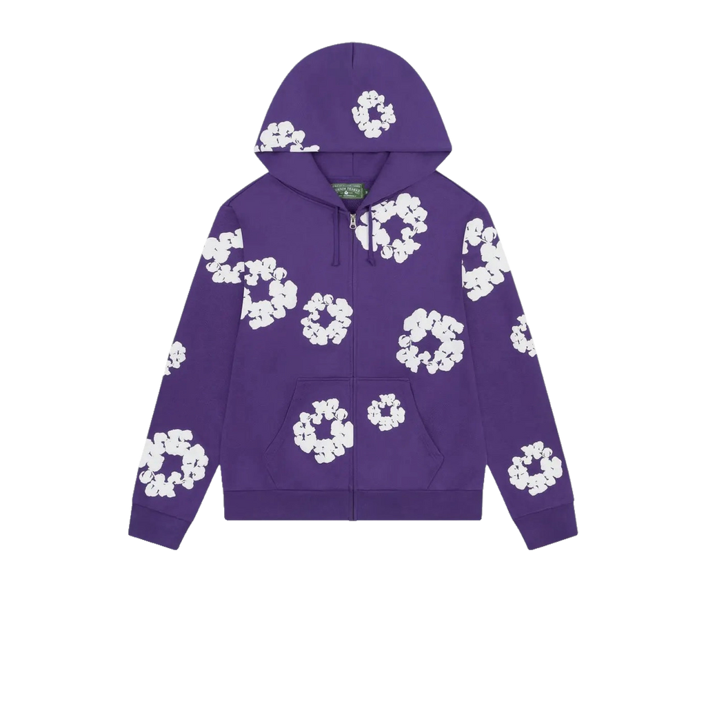 Denim Tears Cotton Wreath Zip Hoodie Purple