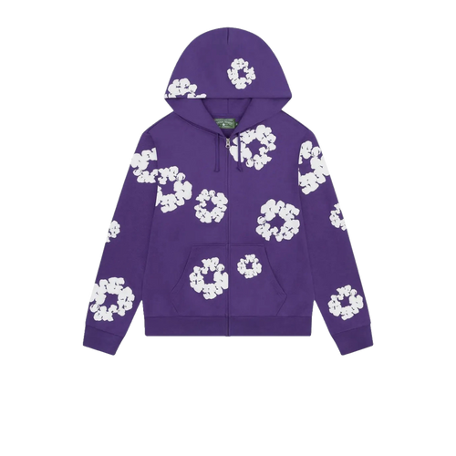 Denim Tears Cotton Wreath Zip Hoodie Purple