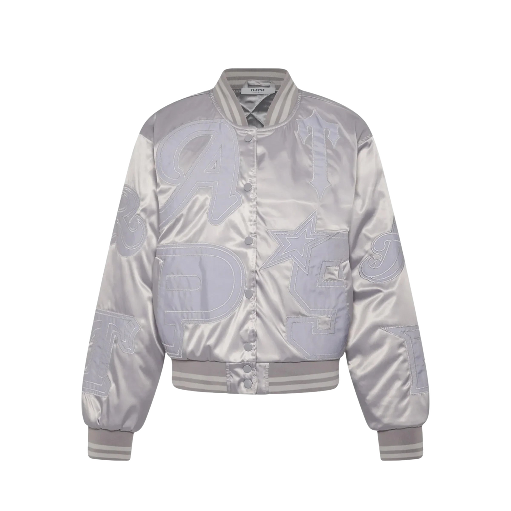 Trapstar Womens WildCard Stadium Jacket-Silver