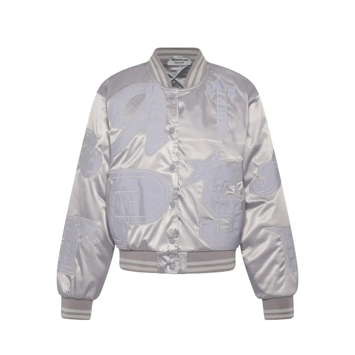 Trapstar Womens WildCard Stadium Jacket-Silver