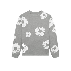Denim Tears Long Sleeve Cotton Wreath Tee Grey
