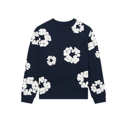 Denim Tears Long Sleeve Cotton Wreath Tee Navy
