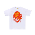 BAPE Flame Ape Head Tee 'White/Red'