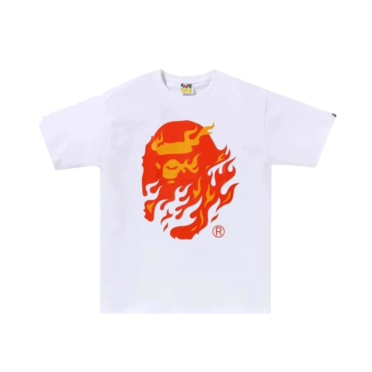 BAPE Flame Ape Head Tee 'White/Red'