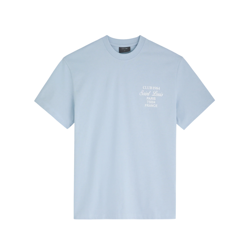 Baby Blue Patron Script Tee