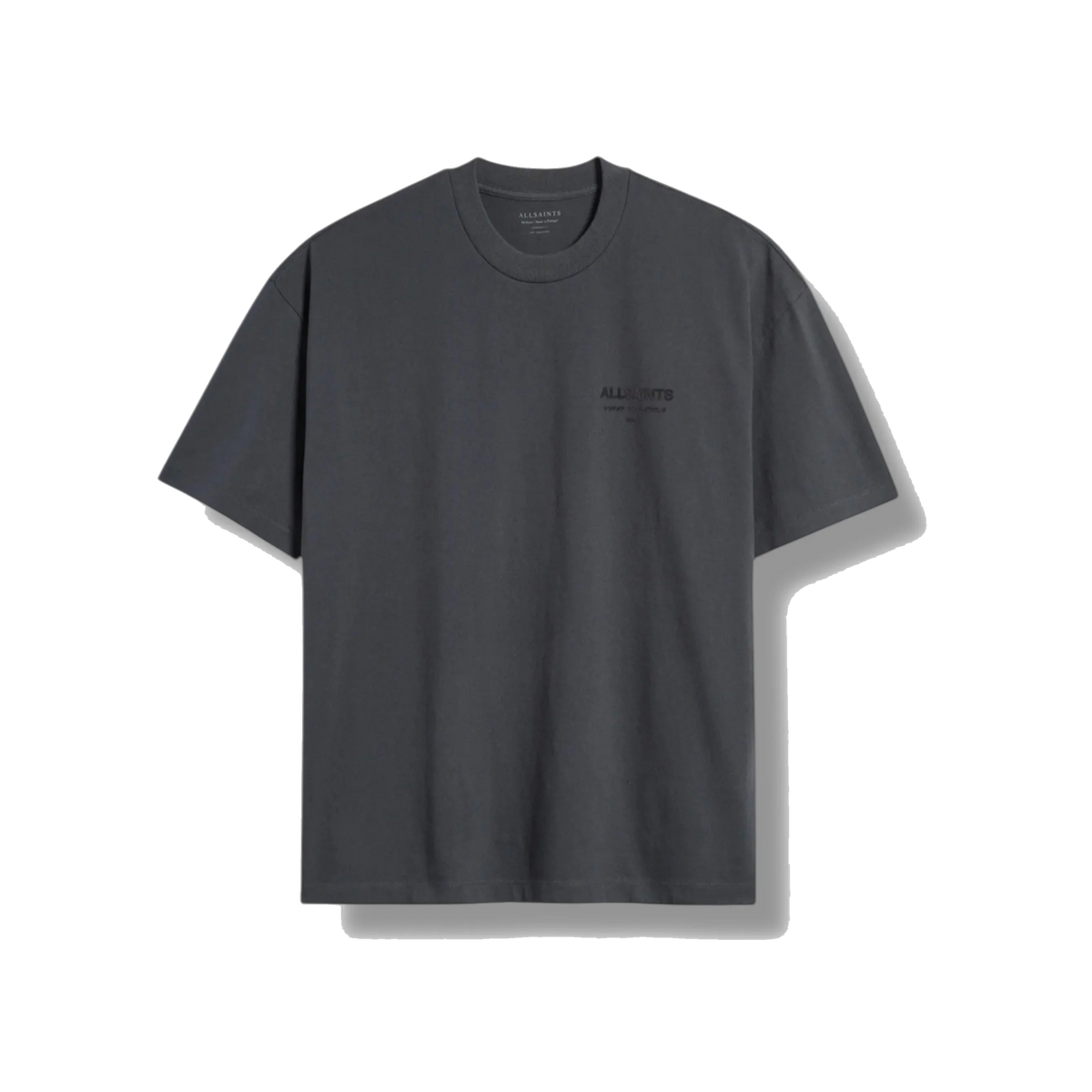 Allsaints Xander Flocked Print Logo Tee Black