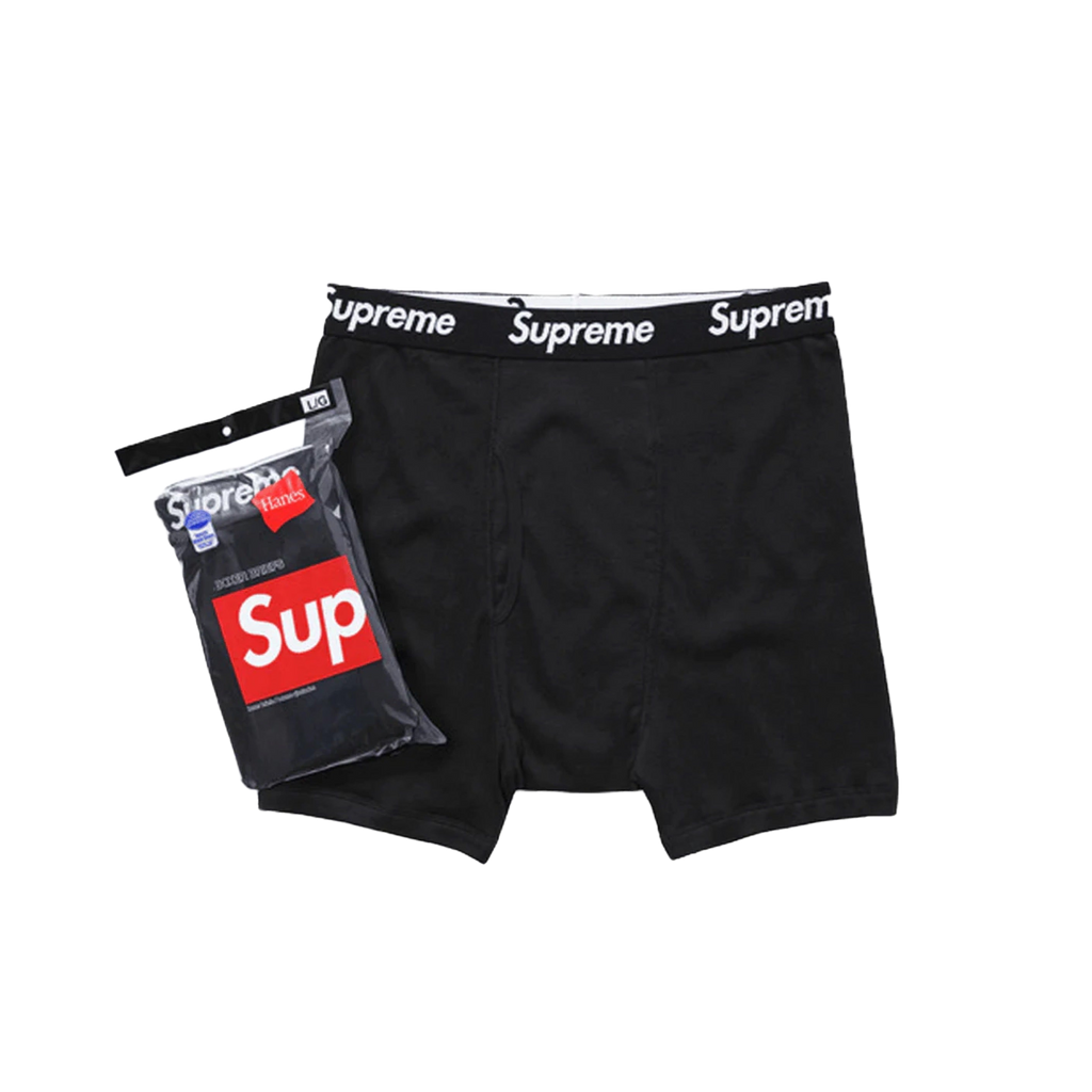 Supreme Hanes Boxer Briefs Black/White