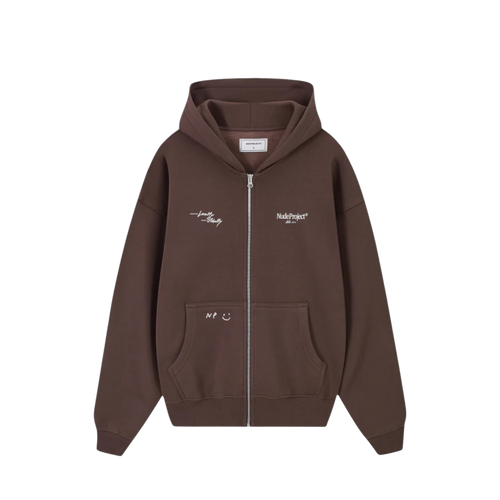 Nude Project Global Soon Zip Hoodie Brown