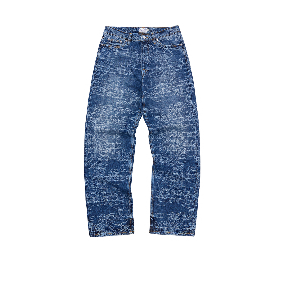 Corteiz Handwritten Denim Pant Midwash Indigo