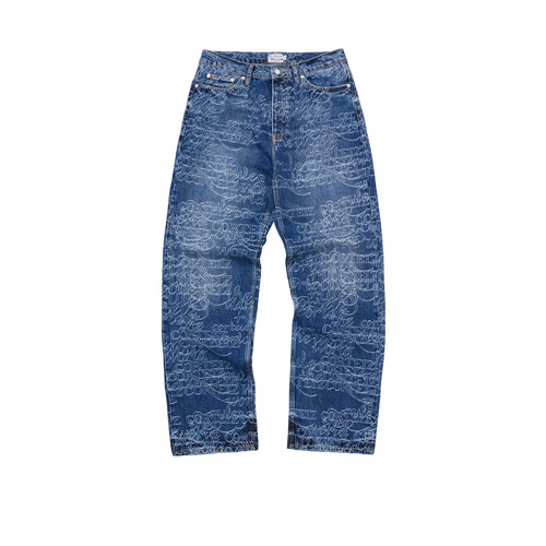 Corteiz Handwritten Denim Pant Midwash Indigo