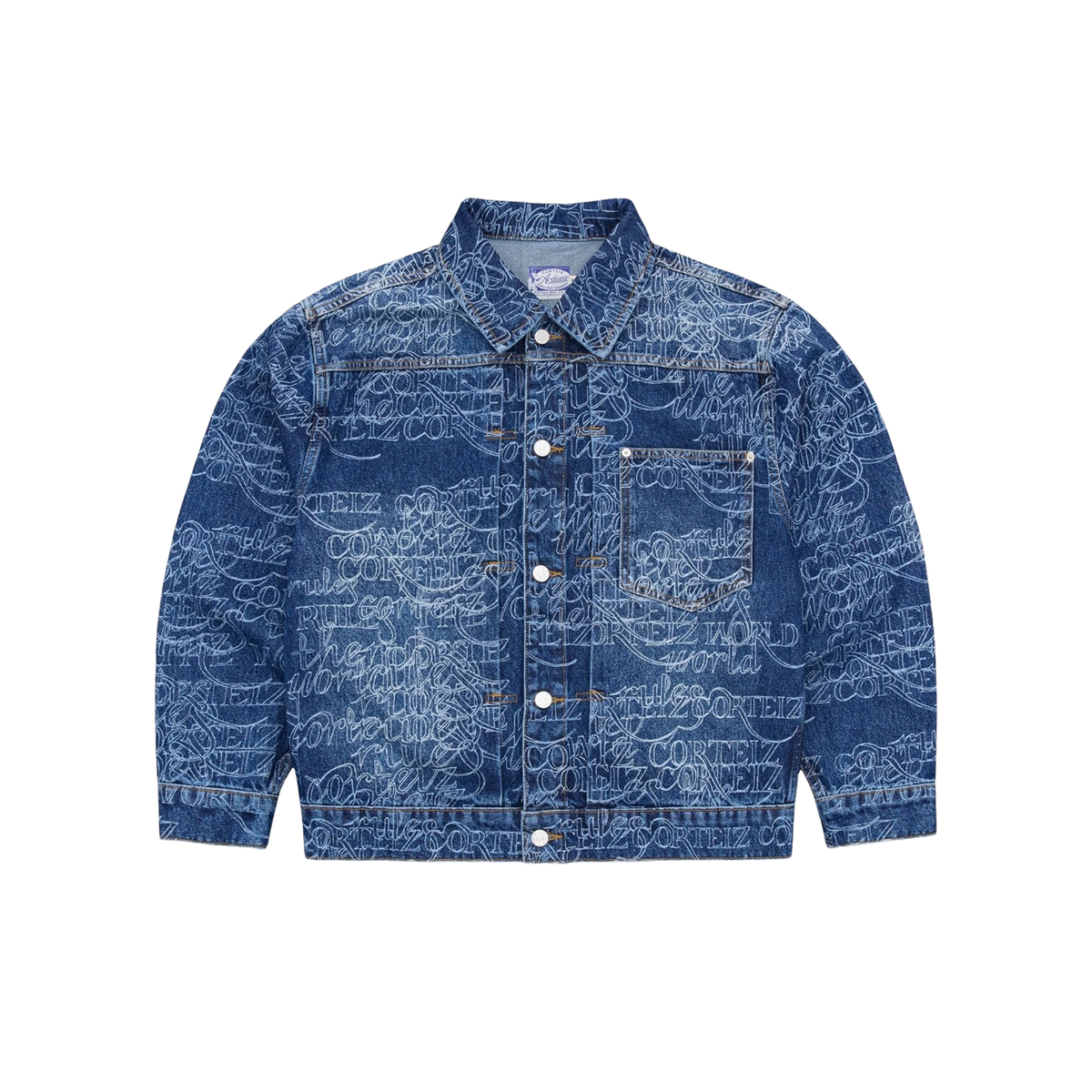 Corteiz Handwritten Denim Jacket Midwash Indıgo