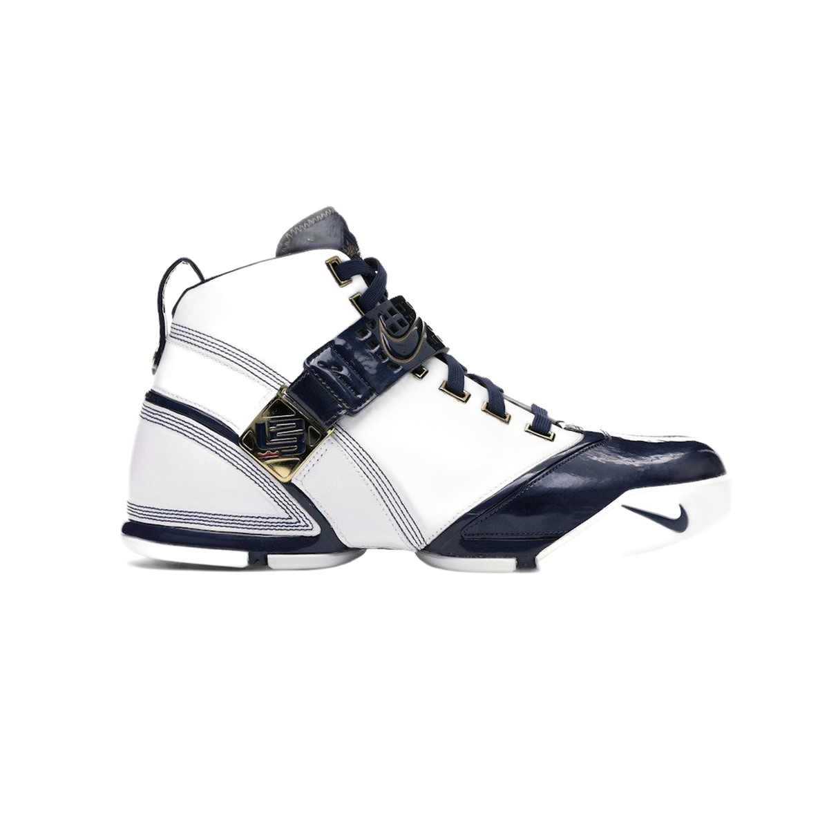 Nike LeBron 5 White Navy Metallic Gold