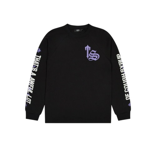 Trapstar x Cough Syrup Calligrapy Longsleeve T-Shirt Black/Purple