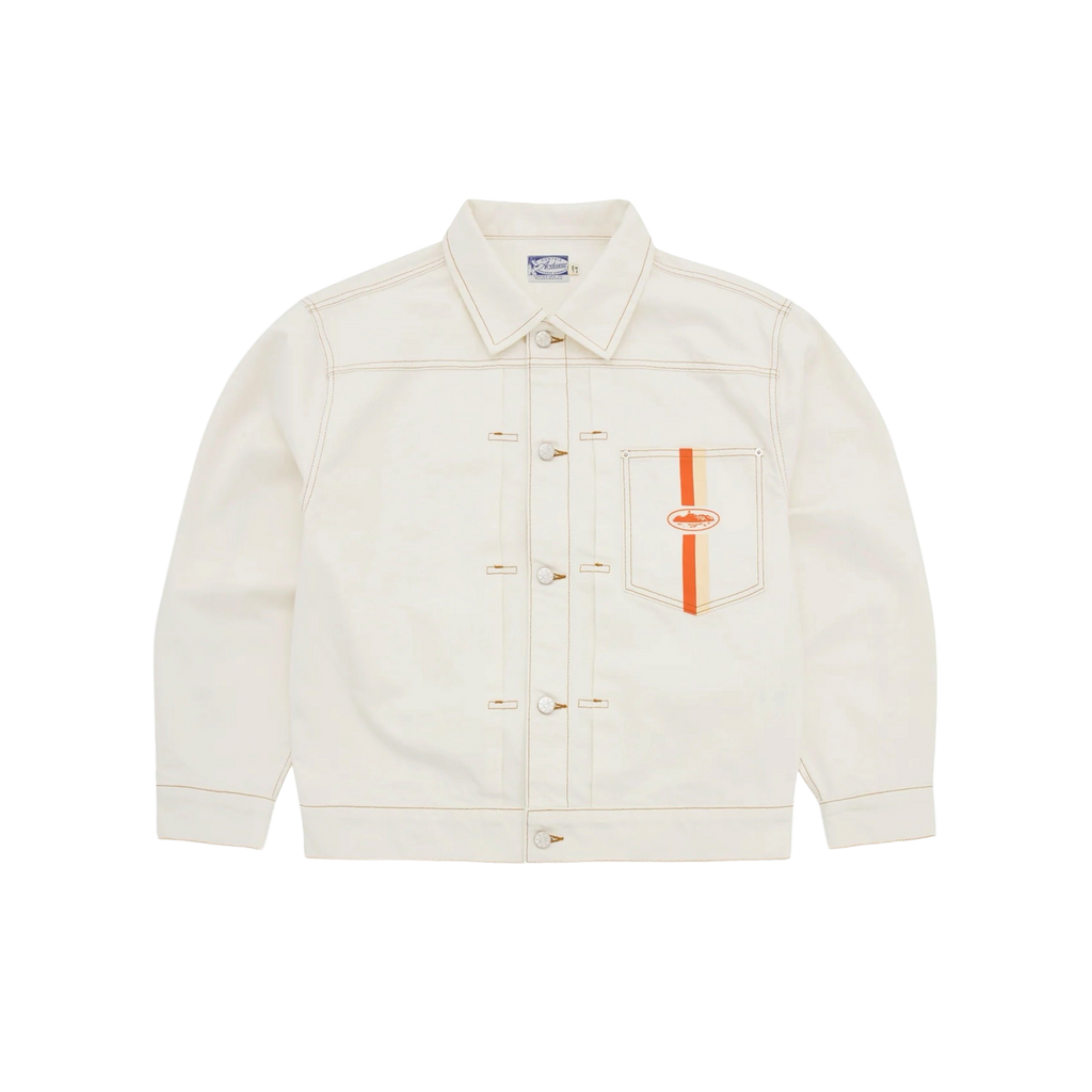 Corteiz Dual Stripe Denim Jacket Off-White