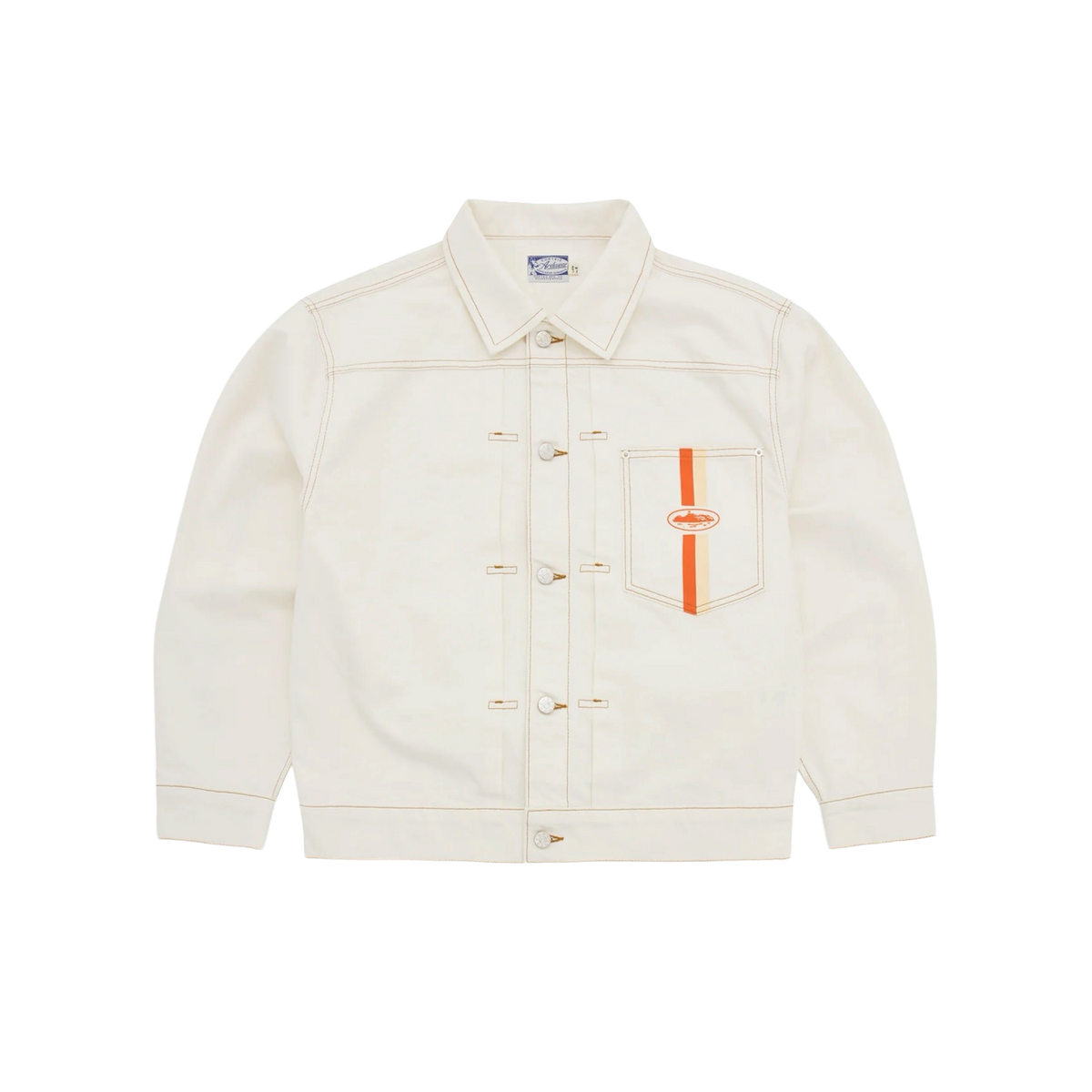 Corteiz Dual Stripe Denim Jacket Off-White