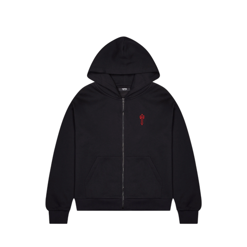 Trapstar Foundation Zip Hoodie Black/Red