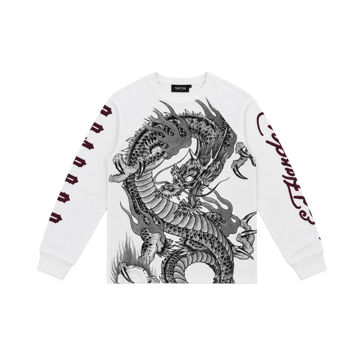 Trapstar x Ed Hardy Waffle Longsleeve Sweatshirt White