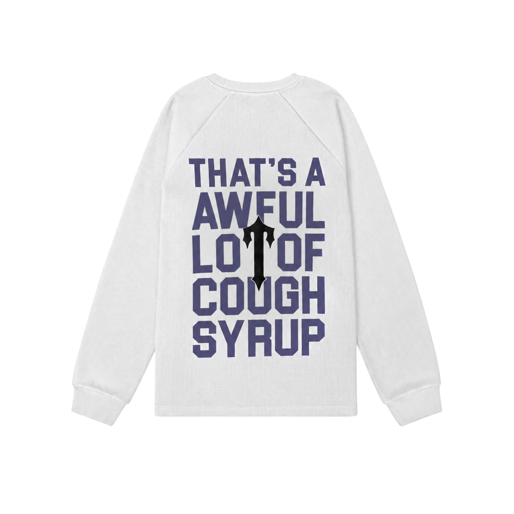 Trapstar x Cough Syrup Benjamin Franklin Waffle LS Sweatshirt White