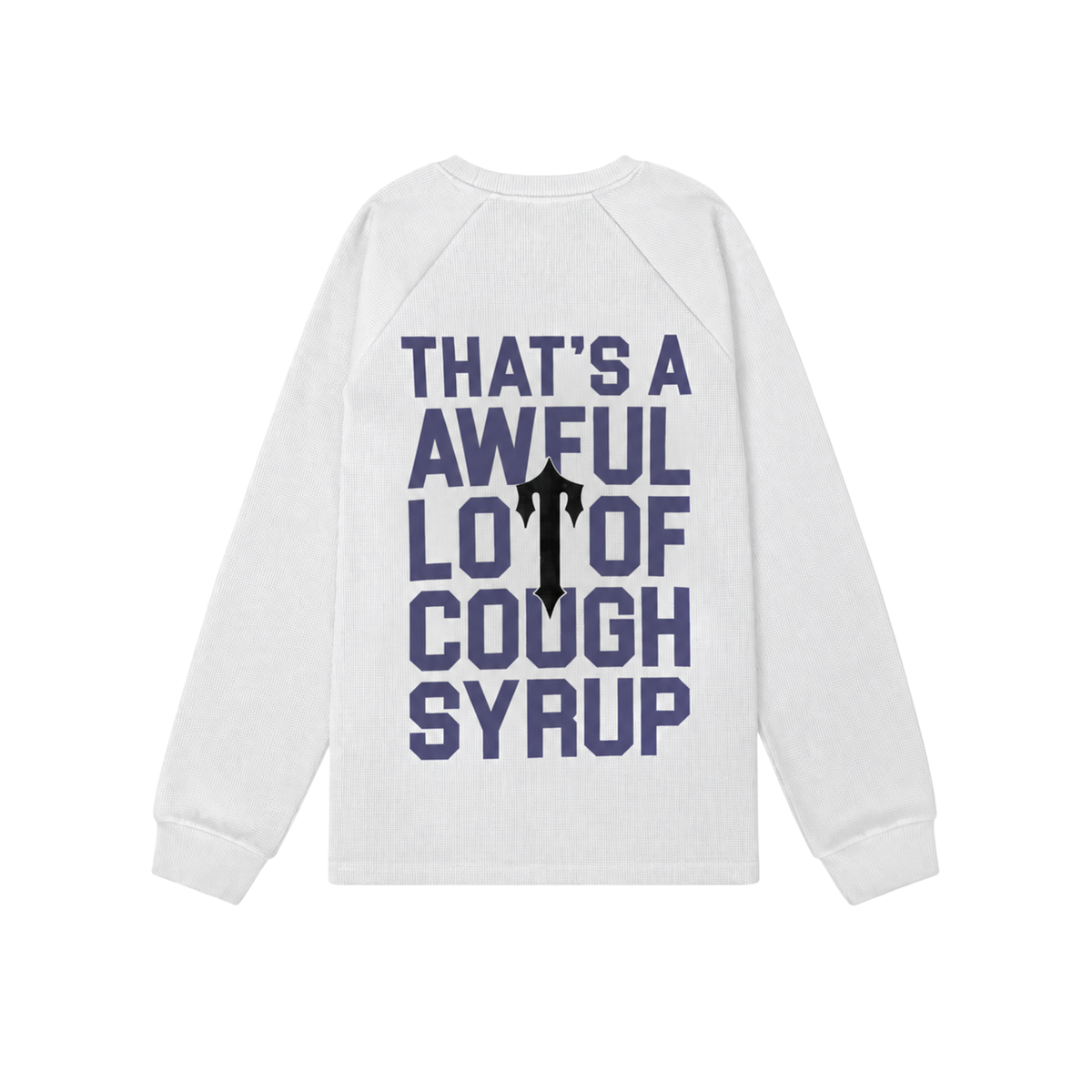 Trapstar x Cough Syrup Benjamin Franklin Waffle LS Sweatshirt White