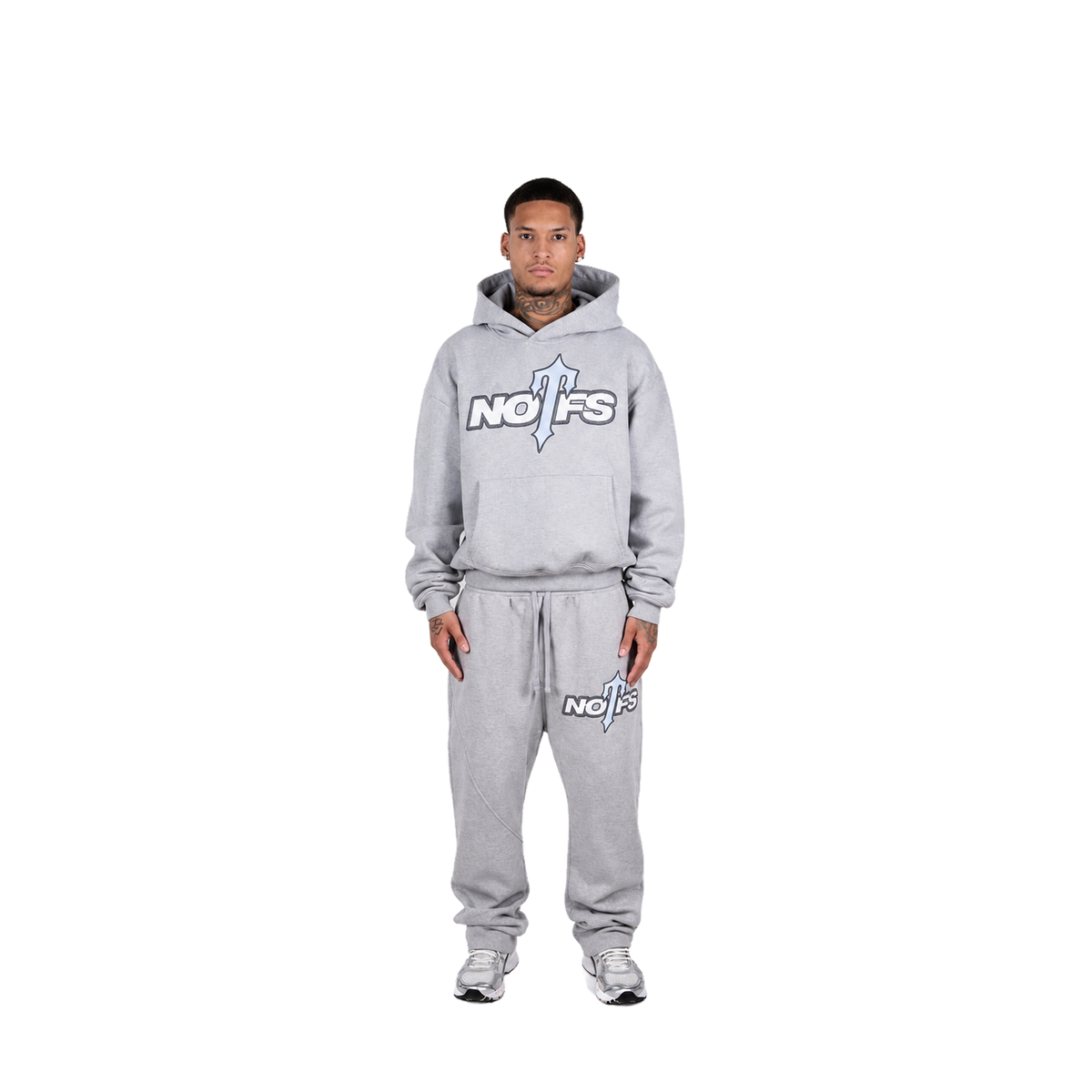 Trapstar x Non Of Us Grey Logo Hoodie