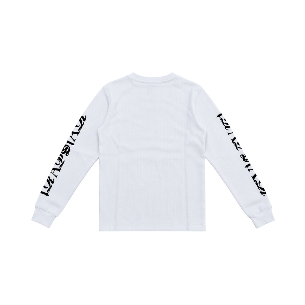 Trapstar Calligraphy Waffle Longsleeve Sweatshirt White/Black