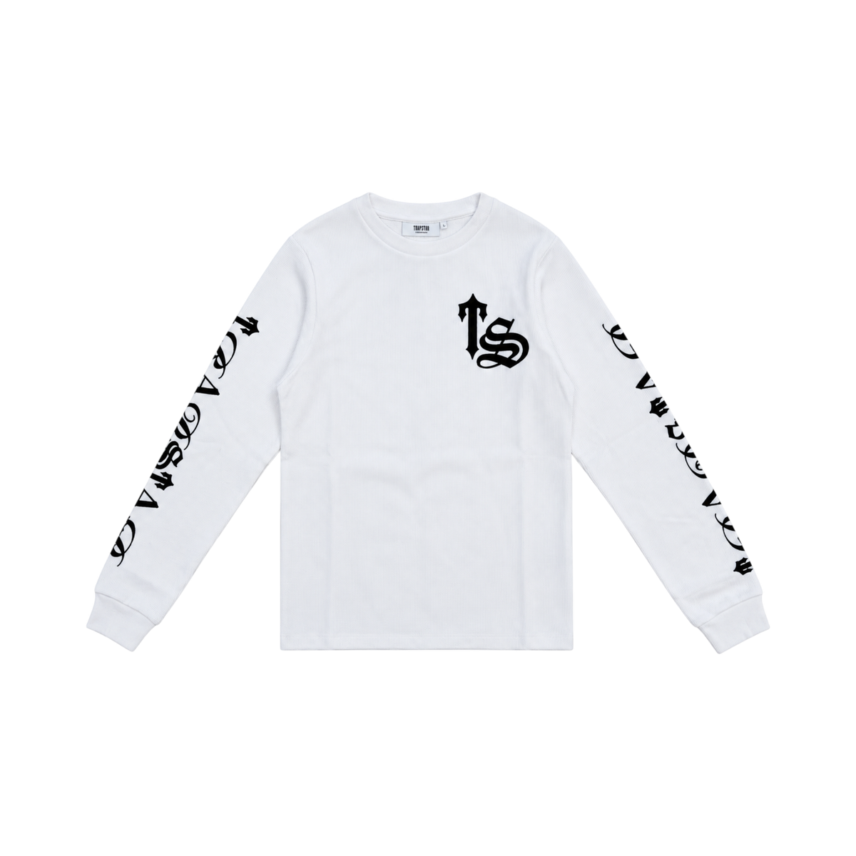 Trapstar Calligraphy Waffle Longsleeve Sweatshirt White/Black