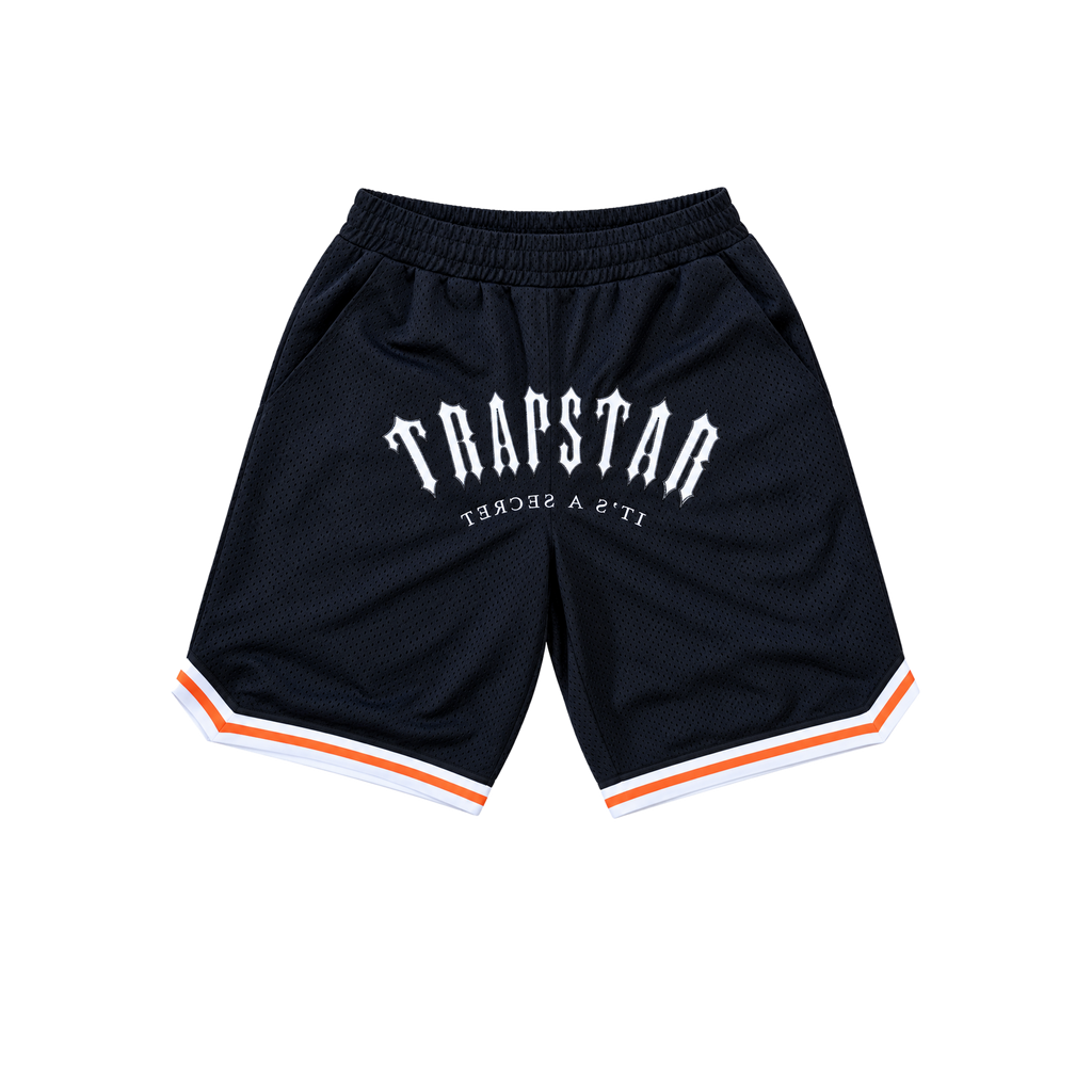 Trapstar Irongate Arch Basketball Shorts Black/White/Orange