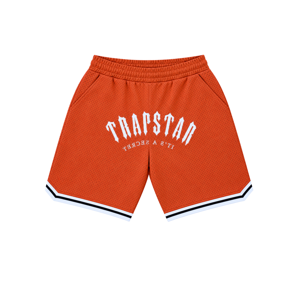 Trapstar Irongate Arch Basketball Shorts Orange/White/Black