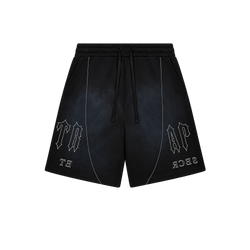 Trapstar Deconstructed Decoded Shorts Acid Washed Black