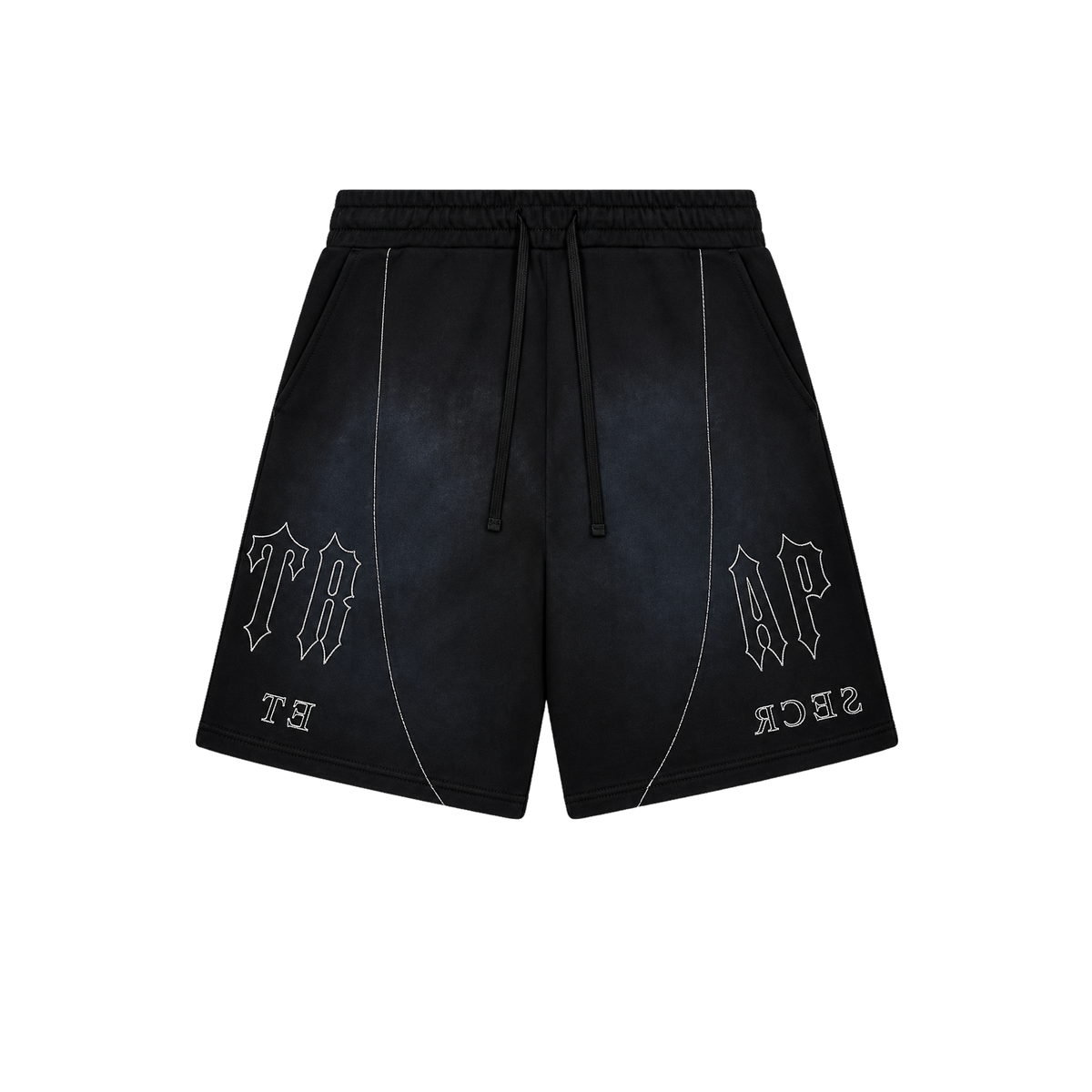 Trapstar Deconstructed Decoded Shorts Acid Washed Black