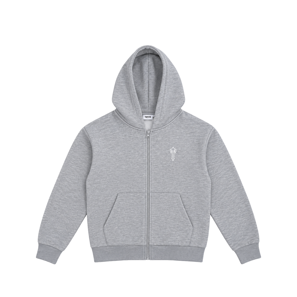 Trapstar Foundation Zip Hoodie Heather Grey/White