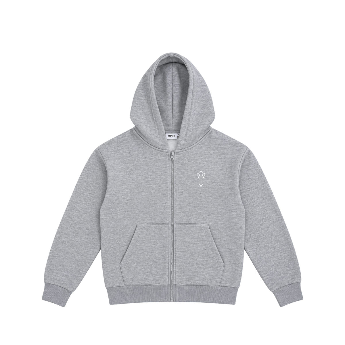 Trapstar Foundation Zip Hoodie Heather Grey/White