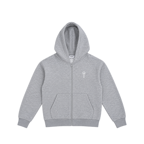 Trapstar Foundation Zip Hoodie Heather Grey/White
